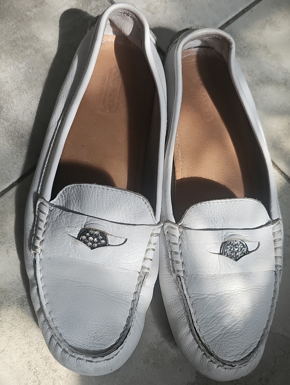 COACH white Penny Loafers
